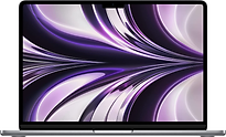 Apple MacBook Air 13.6 (Liquid True Tone Retina Display) M2 (8-Core GPU) 8 GB RAM 256 GB SSD [Mid 2022, englisches Tastaturlayout, QWERTY] space grau – Ansicht 1
