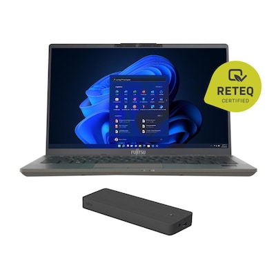 Refurbished: Fujitsu Lifebook U7411 14" FHD Core i7-1185G7 16GB/512GB Win11 Pro inkl. Dockingstation – Ansicht 1